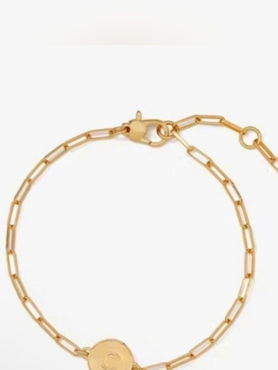 kate spade Jewelry - Kate Spade Gold Paperclip Chain "C"  Bracelet w/ Branded Dustbag NWT